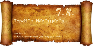 Topán Mátyás névjegykártya