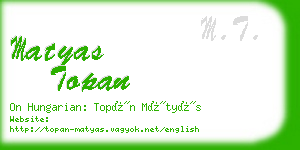 matyas topan business card